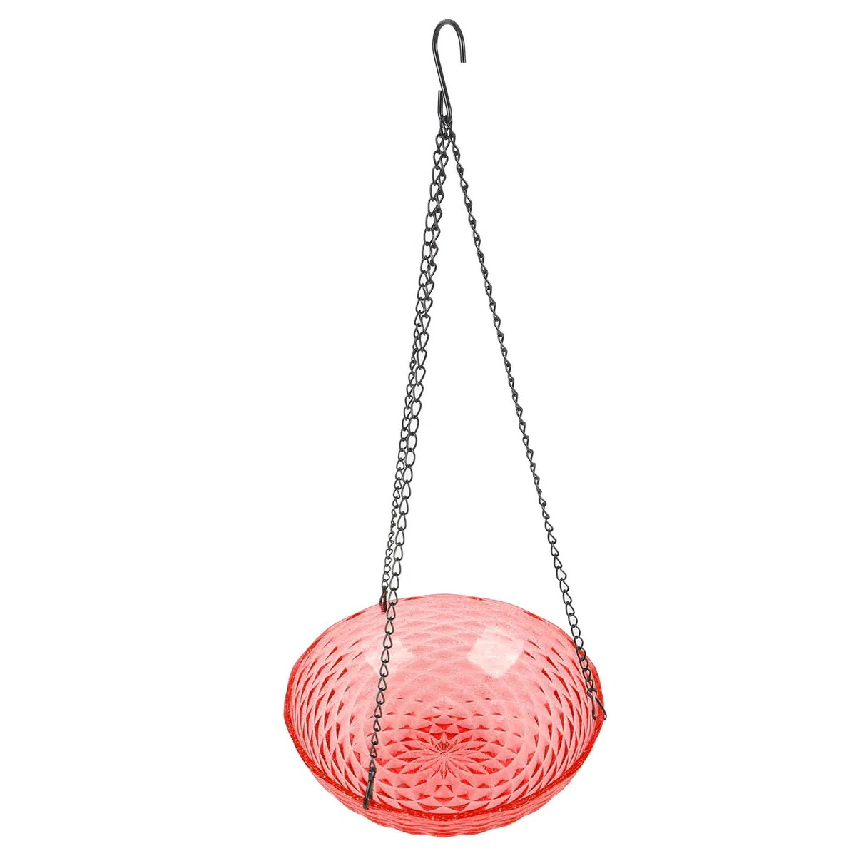 Fabater Burbujeador Solar para Baño de Pájaros, Comedero Colgante para Pájaros para Jardín Al Aire Libre, Material Plástico Duradero, Adecuado para Porche, Balcón, Atrae con Agua Corriente (Rojo)