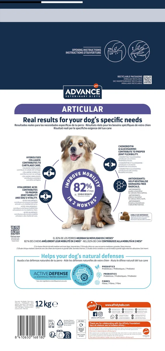 Advance Veterinary Diets Articular Care - Pienso para Perros con Problemas de articulaciones - 12kg