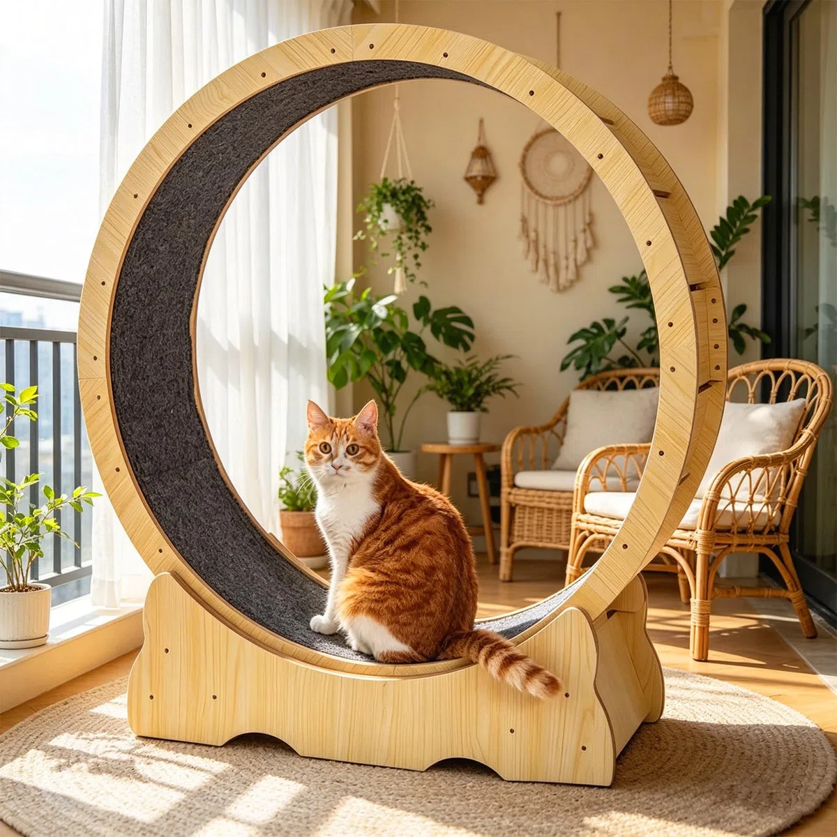 DOITOOL Almohadilla de Repuesto para Rueda de Ejercicio de Gato Felpa Antideslizante y Accesorios para Pista, Fácil Instalación para Hogares Amantes de Gatos