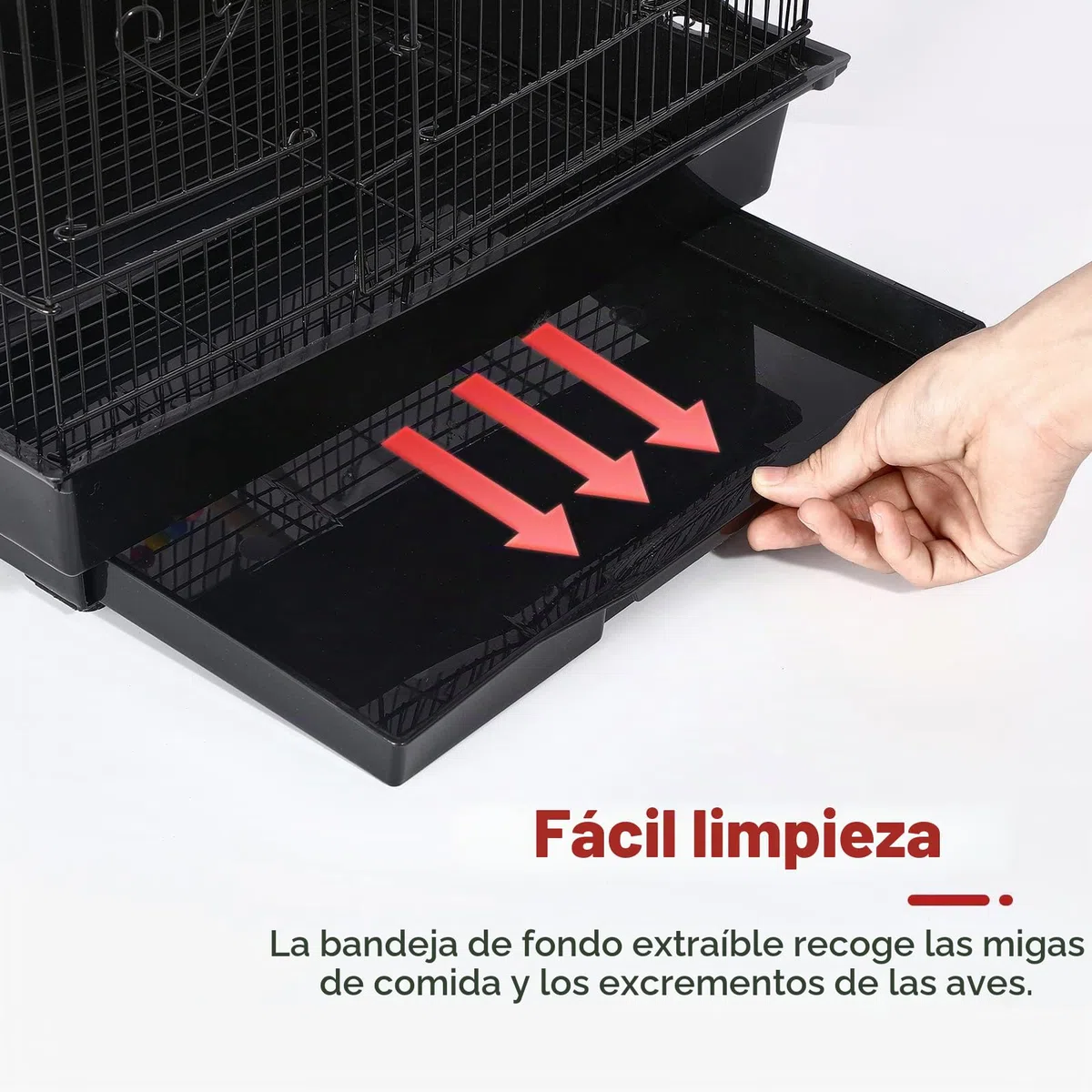 UISEBRT Jaula para pájaros con juguete de jaula - Gran aviario para pájaros, casa de aves de metal, jaula para pájaros para pinzones, canarios, periquitos, negro (Tipo A, 46 x 35.5 x 99 cm)