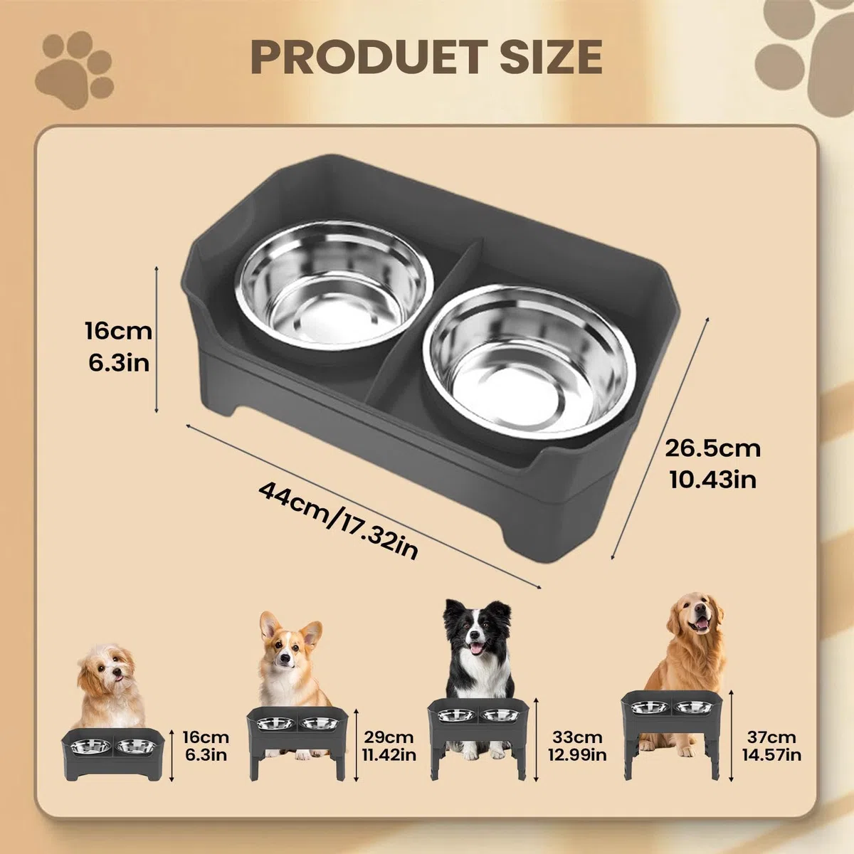 s Elevados Para Gatos Antiderrame de Acero Inoxidable | s Con Soporte Cachorros Comer Beber Entrenamiento Cocina Al Aire Libre Viajes Camping Patio Trasero Jardin Exterior