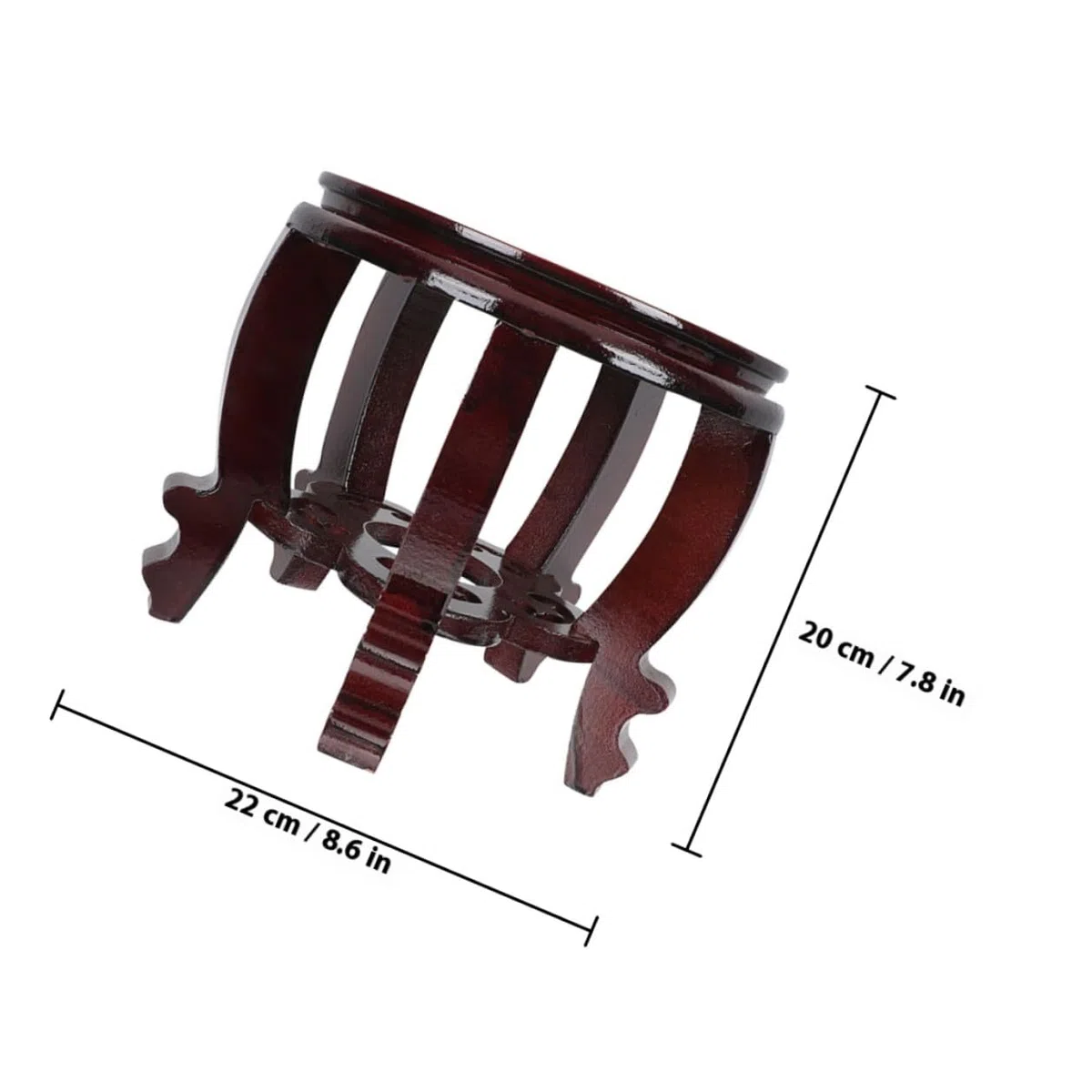 SHOWERORO Base de Exhibición de Pecera de Madera Maciza, Soporte Pequeño de Escritorio para Acuario, Base Redonda de 22 Cm de Diámetro y 20 Cm de Altura, Adecuado para Decoración del Hogar