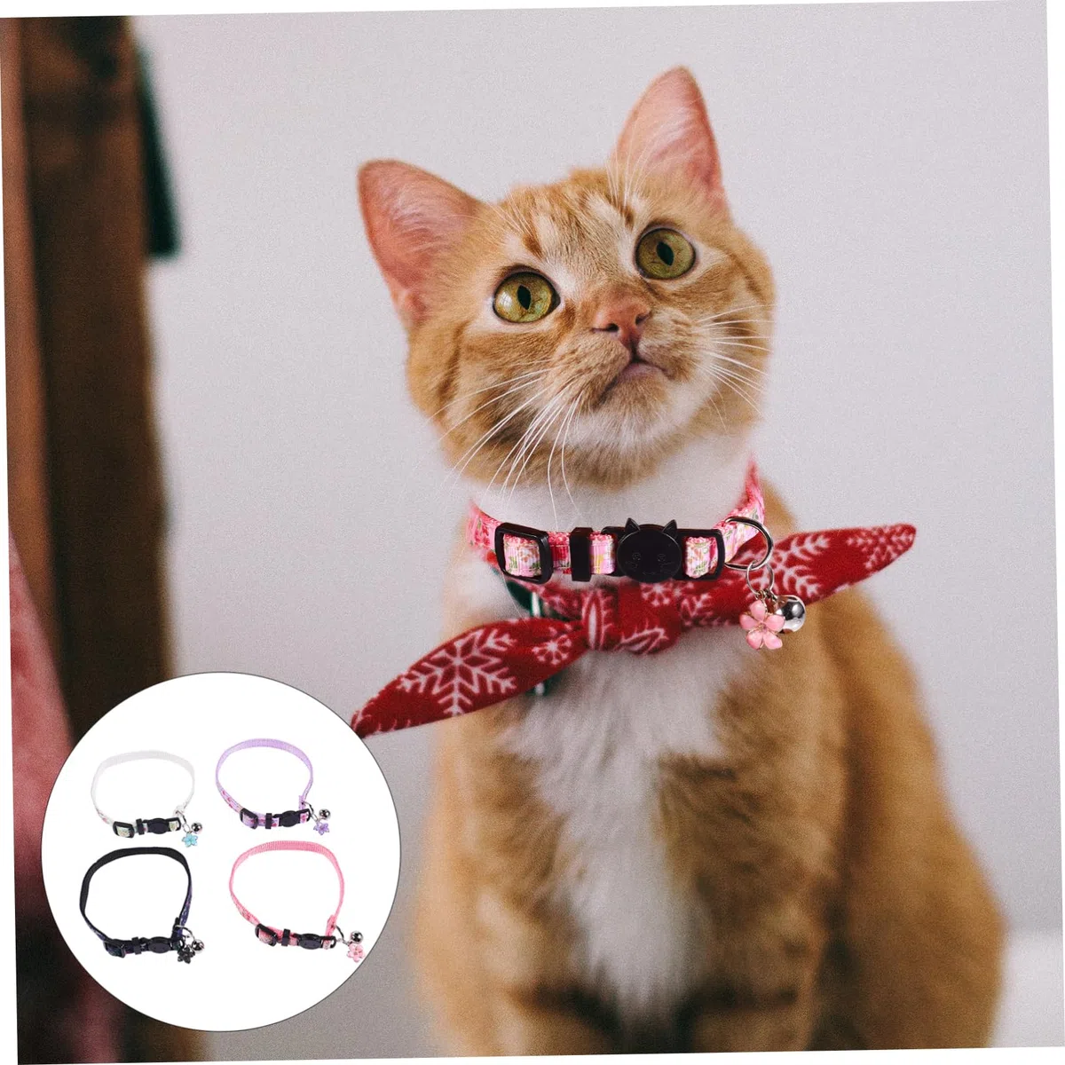 Kisangel 12 Piezas Collar de Gato Cat Collar decoración Floral callar de Perro Ajustable capacitación Collar de Mascota Lazos para Mascotas Gato Mascota Cuello Cadena de Mascotas Nylon