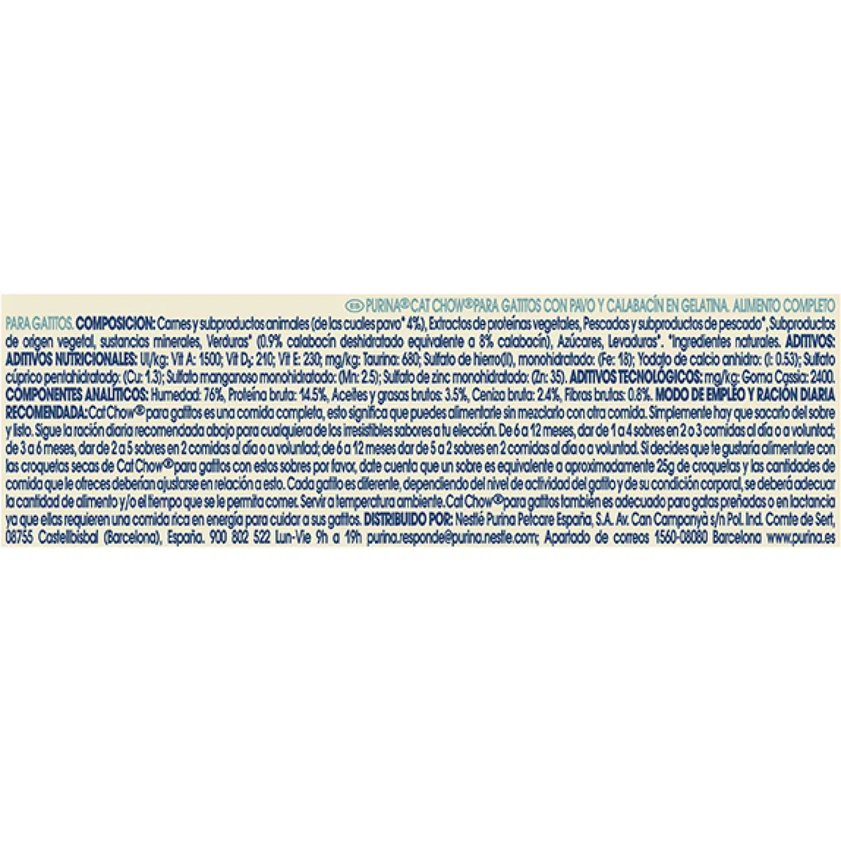 Cat Chow Purina Purina Comida para Gato Junior, Gatito con Pavo 24 x 85 g - 1 Pack