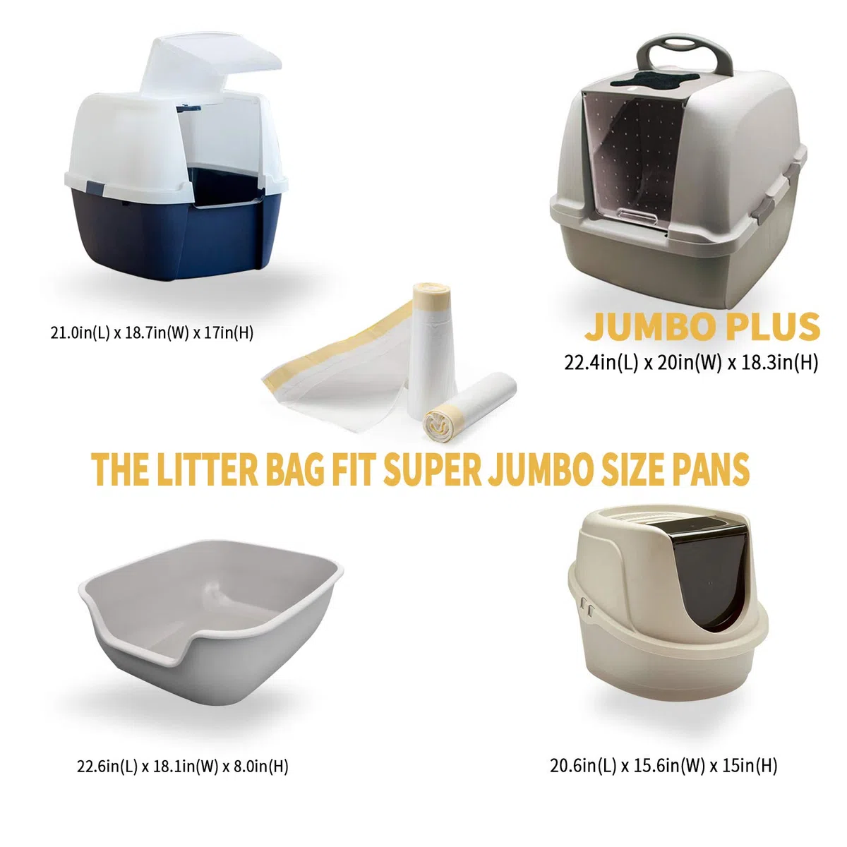 KONE Bolsas para Arena para Gatos, Bolsas para Arena para Gatos con cordón Grueso, Suministros duraderos para Mascotas, 14 Unidades