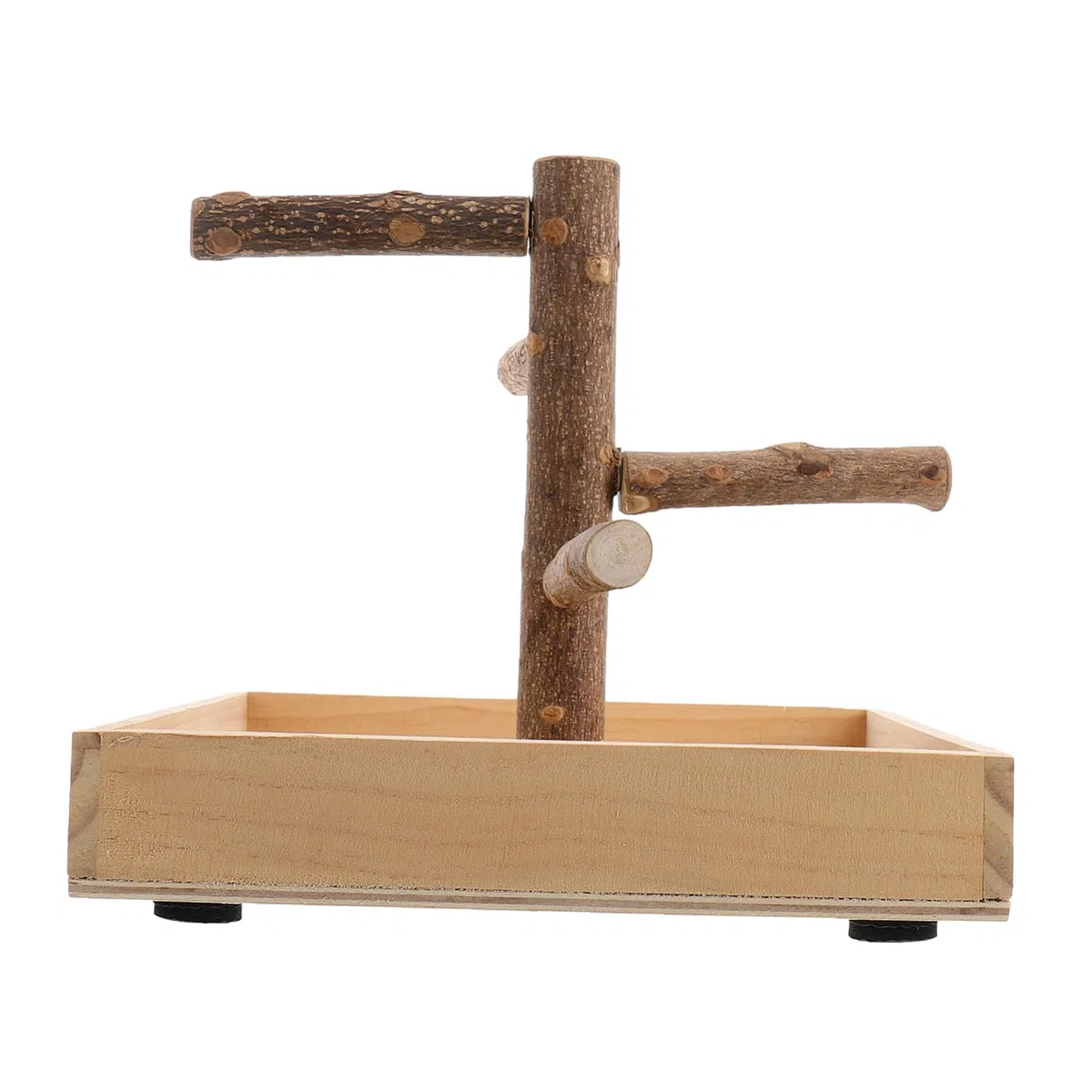 SHINEOFI de Loros de Madera para Entrenamiento, Juguete para Aves Pequeñas, Soporte Resistente de Madera Natural, Tamaño Pequeño, Uso en Jaula Interior y Exterior, Adecuado