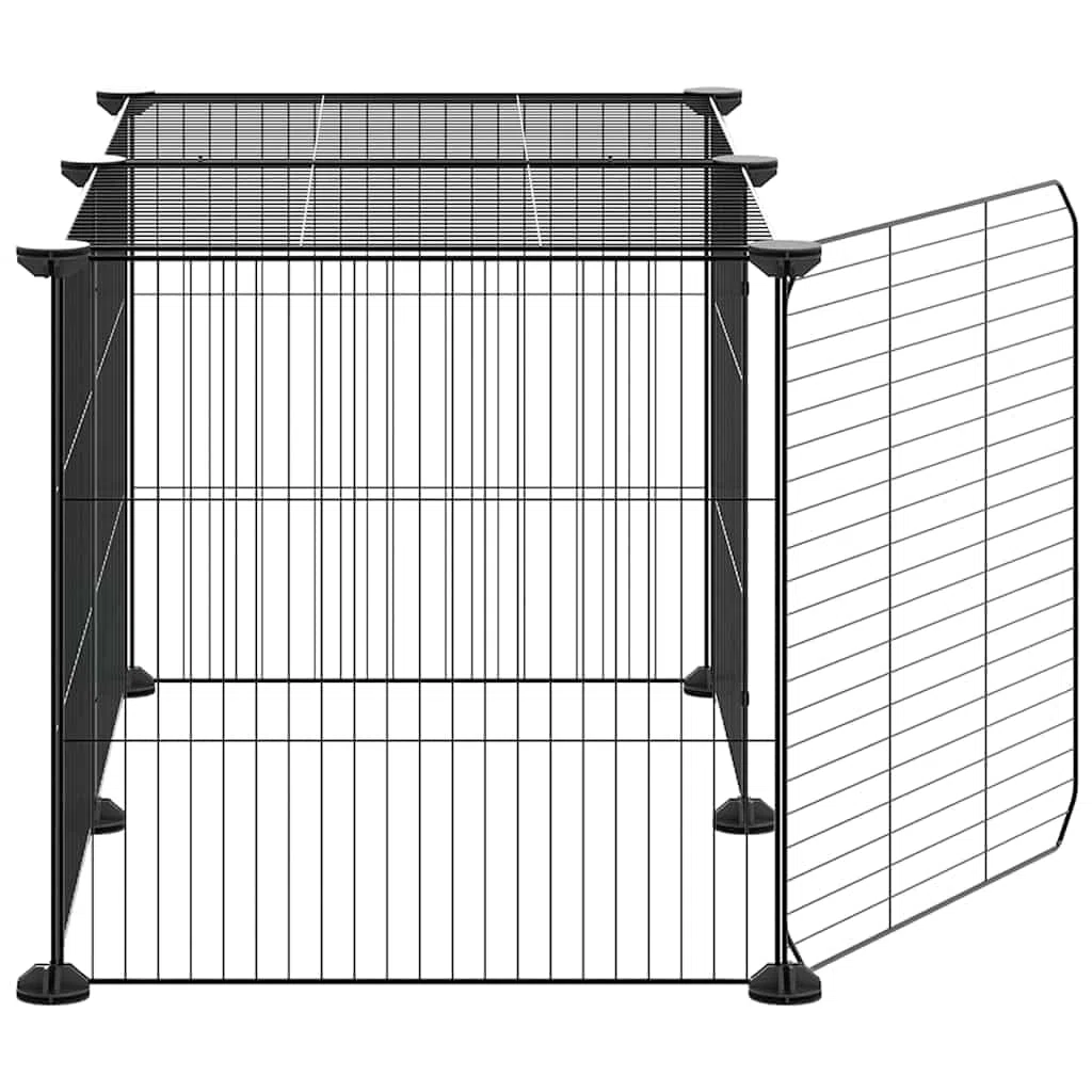 Jaula para mascotas de acero con recubrimiento en polvo, 35 x 35 cm, con puerta, recinto para animales pequeños para conejos, cobayas, hámster, conejo, roedores, uso interior y exterior