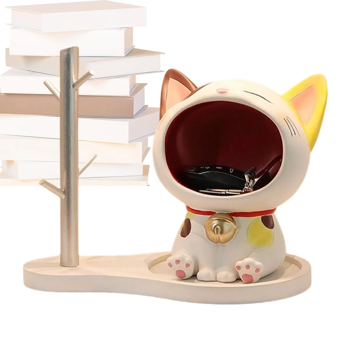 Bol Para Llaves Figura De Gato De Pie Estatuilla Escultura | Cuenco Decorativo Para Llaves Y Dulces de Entrada Sala Dormitorio Gabinete Caramelos