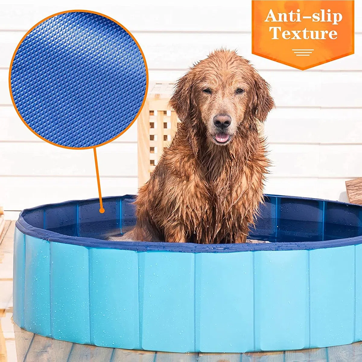 Piscina para Perros Plegable, Antideslizante, Piscina para Mascotas, Bañera, Piscina para Niños De PVC, Piscina para Perros Plegable para Exteriores E Interiores