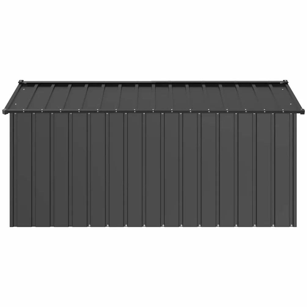 IKAYAA Caseta para Exteriores Grande, Caseta para Perros Acero Galvanizado 114x202x101 cm Gris Antracita