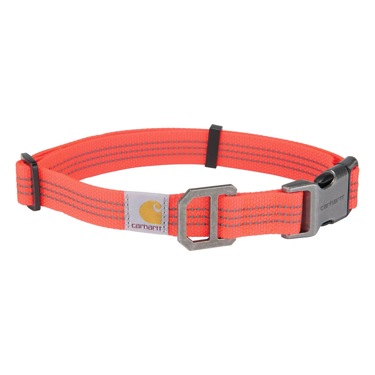 Carhartt - Collar de Nailon Totalmente Ajustable para Perros, Costuras Reflectantes para Mayor Visibilidad, Brillo Coral (Correa de Nylon), Talla L | Correa de nailon, totalmente ajustable con hebilla de liberación lateral duradera y costuras reflectantes