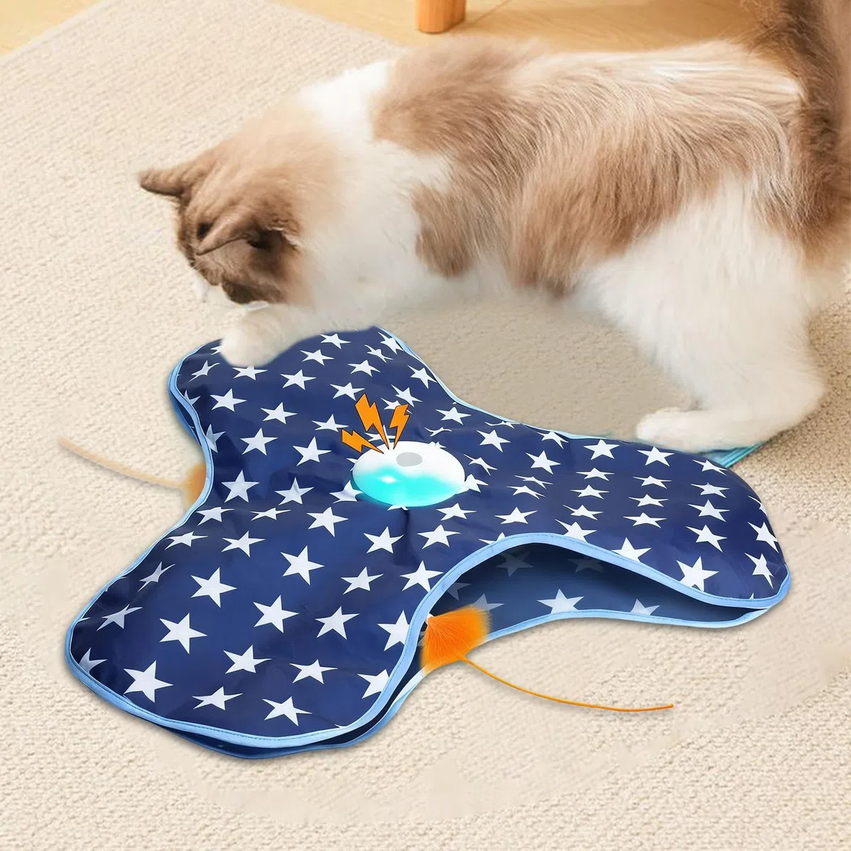 Juguetes electrónicos para gatos silenciosos con movimiento y palillos