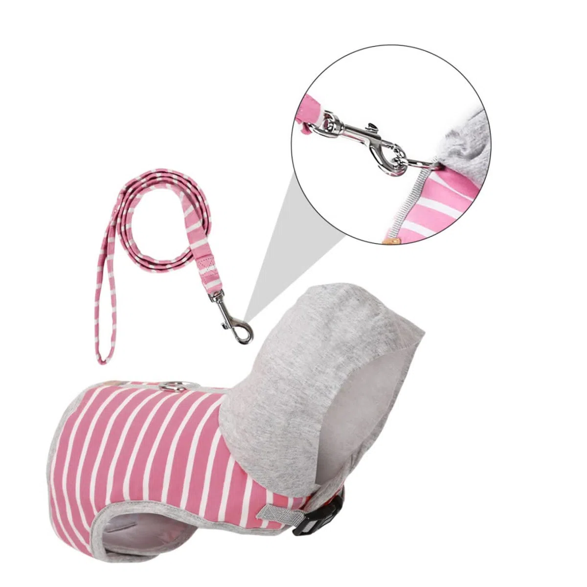 BESPORTBLE 2piezas Arnés y Correa para Gatos Diseño De Rayas Chaleco para Paseos Al Aire Seguridad Garantizada Talla