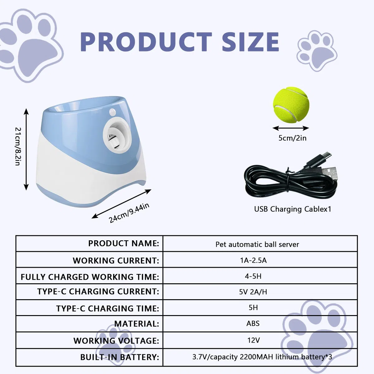 Máquina de lanzamiento de bolas para perros, máquina automática para lanzar bolas con 6 pelotas de tenis, juguete para perros, lanzador de pelotas, 3 distancia de lanzamiento intermedio, juguete