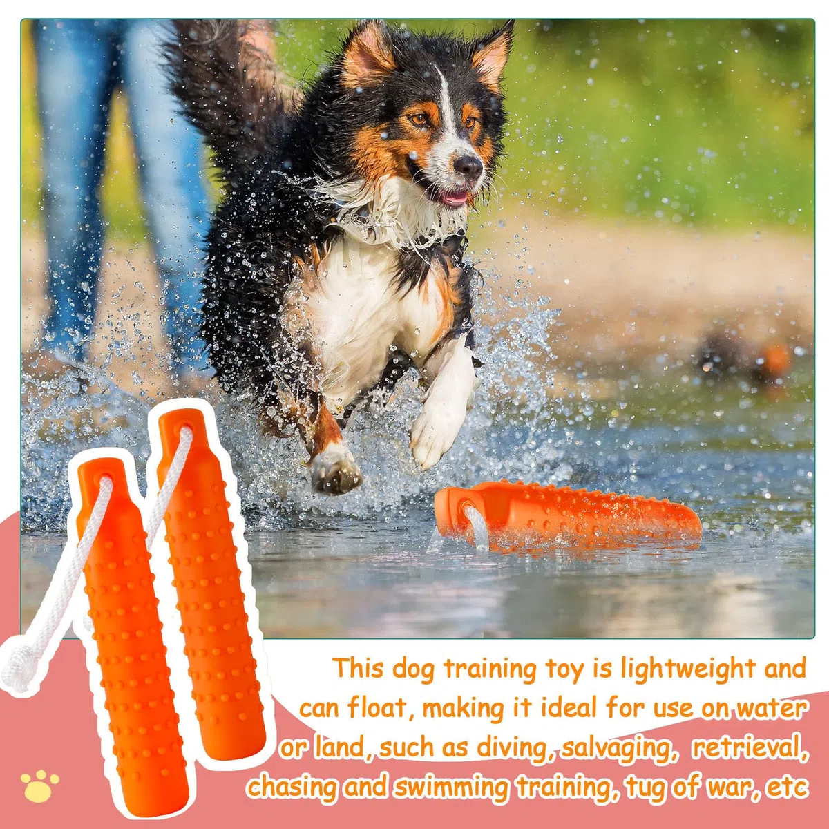 Blueweenly 6 piezas de juguete flotante para perros, juguetes para entrenamiento de agua, juguetes para exteriores de 11 x 2 pulgadas, ligero para flotar en la piscina de agua para perros pequeños