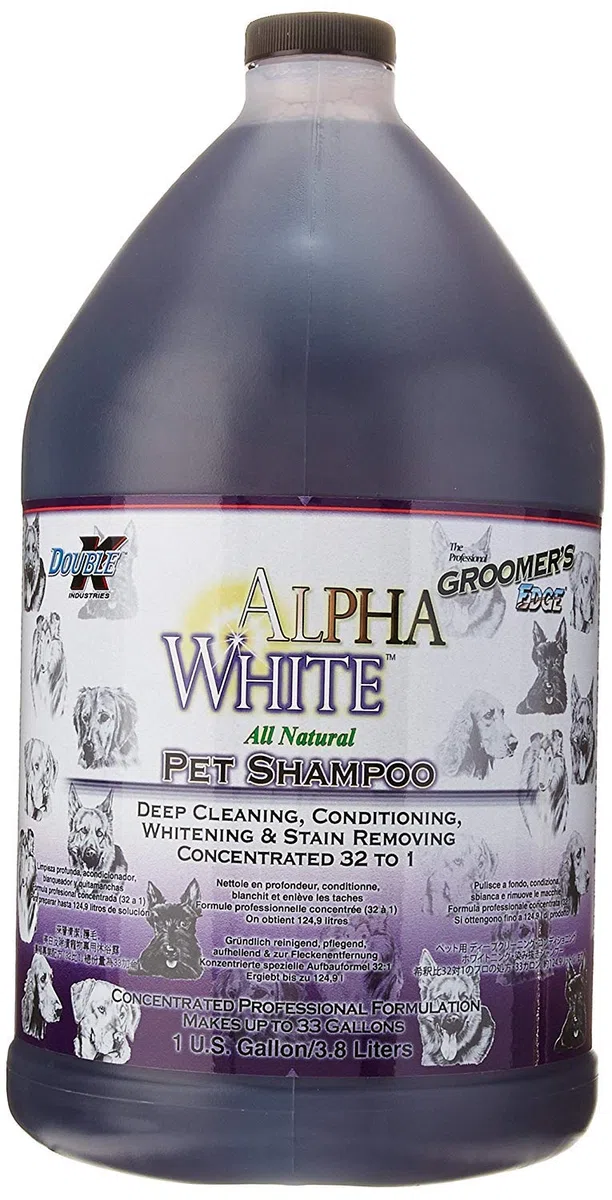Double K Doble K Alpha White - Champú para Mascota Especial para Pelaje Blanco, 3,8 litros
