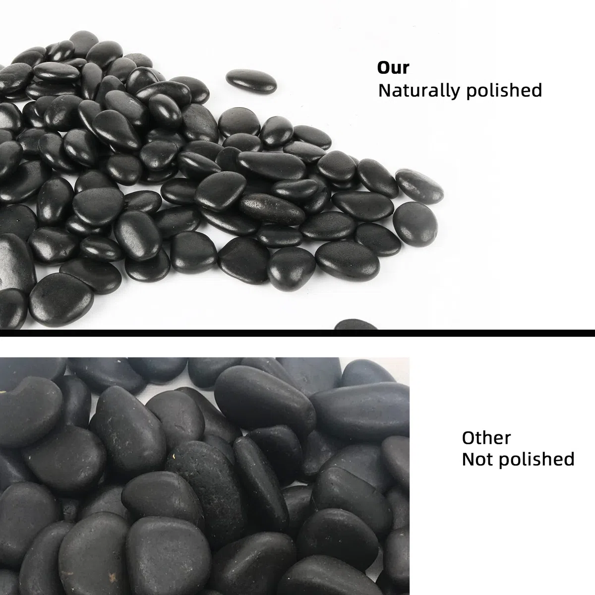 Piedras negras de 45 libras para plantas, macetas, suculentas, acuarios, peceras, jarrones decorativos para jardín, piedras de grava pulidas