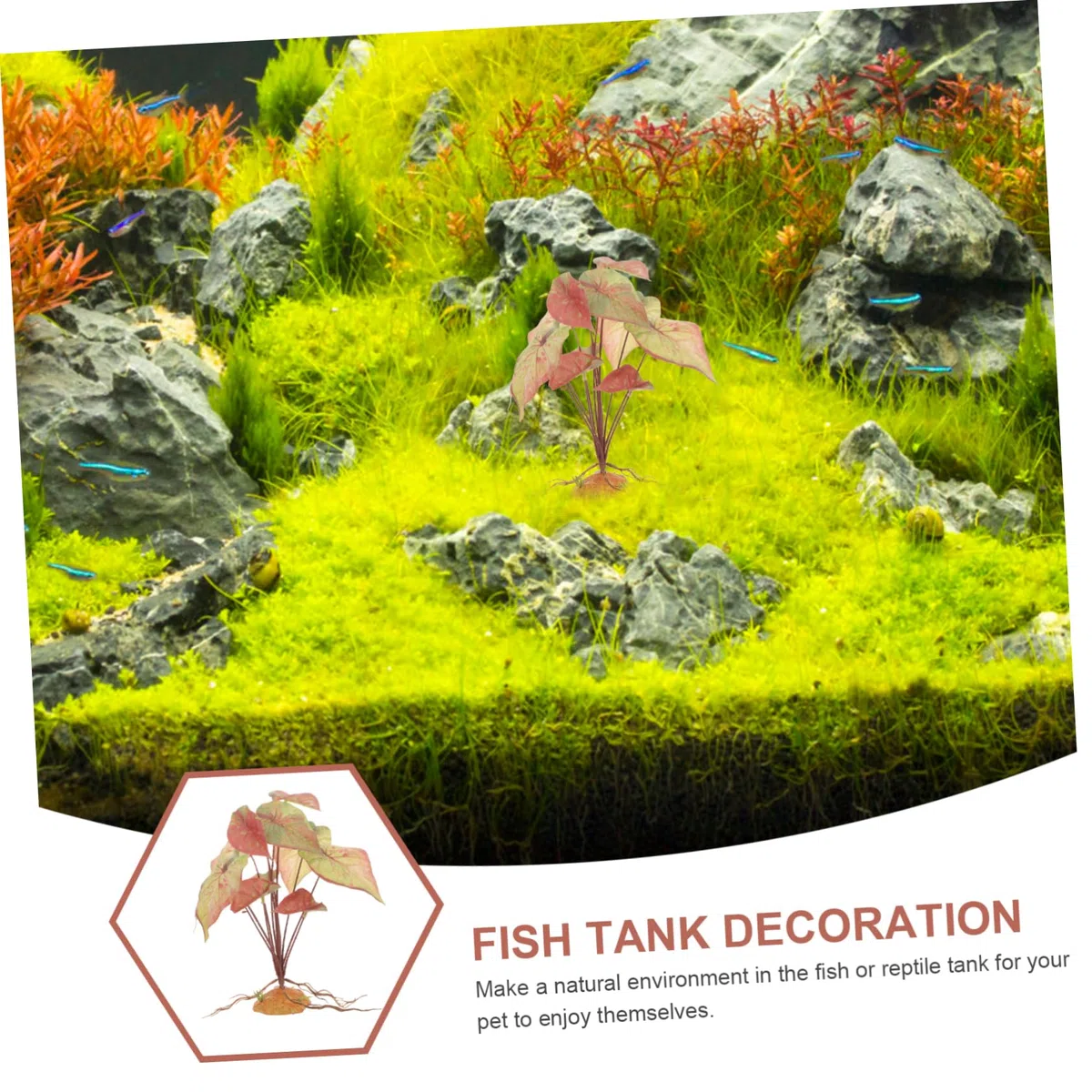 TOYANDONA 3 Piezas Conjunto de Plantas simuladas decoración Falso Plantas de Acuario Falsas Peces Decoraciones para acuarios y Altas Accesorios para peceras Decoraciones el plastico