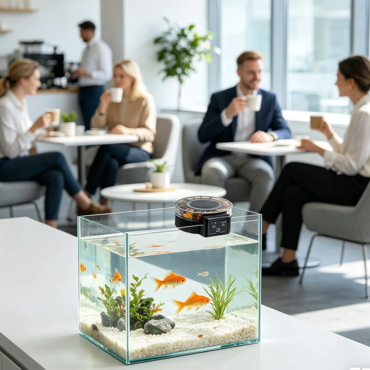 Comedero automático para acuario, hermético