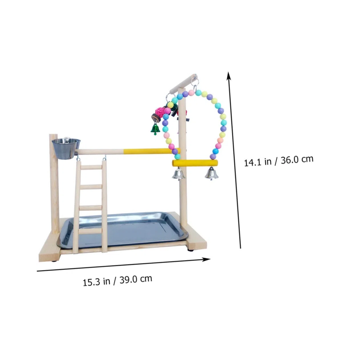 DOITOOL 1juego Parrot Playing Stand Toy para Entrenamiento De Aves De Madera Natural y Divertido para Interacción Casa y Tiendas De