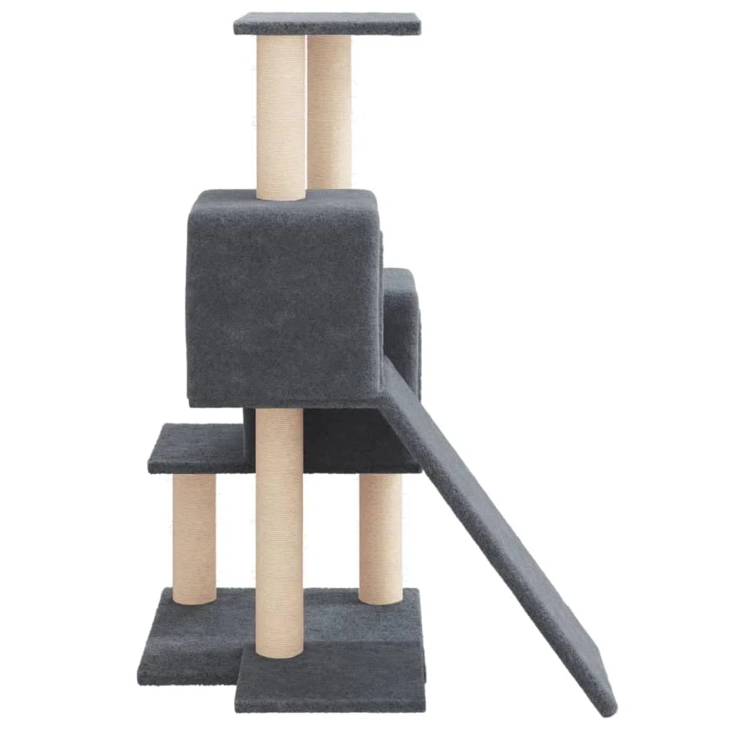 ShGaxin Rascador para Gatos con Postes de sisal Gris Oscuro 82 cm, Rascador Gato, Arbol Rascador para Gatos, Gatos Accesorios, Torre Gatos, Arranhador para Gatos, Casa para Gatos