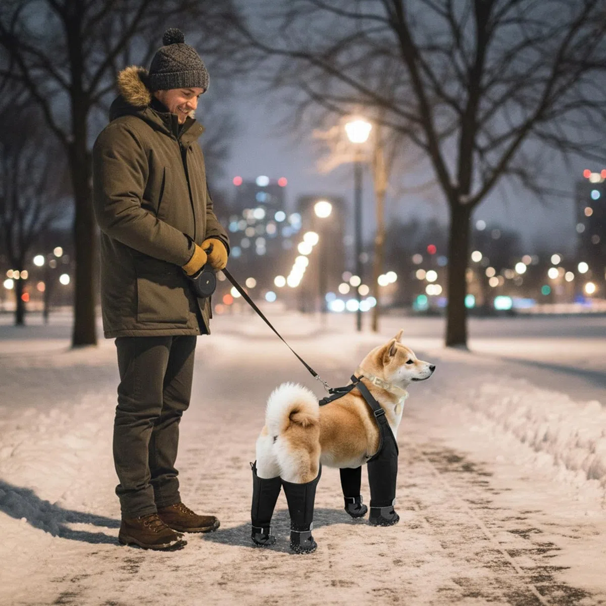 Botas De Nieve Con Tirantes Para Perros Impermeable Ajustable Protector De