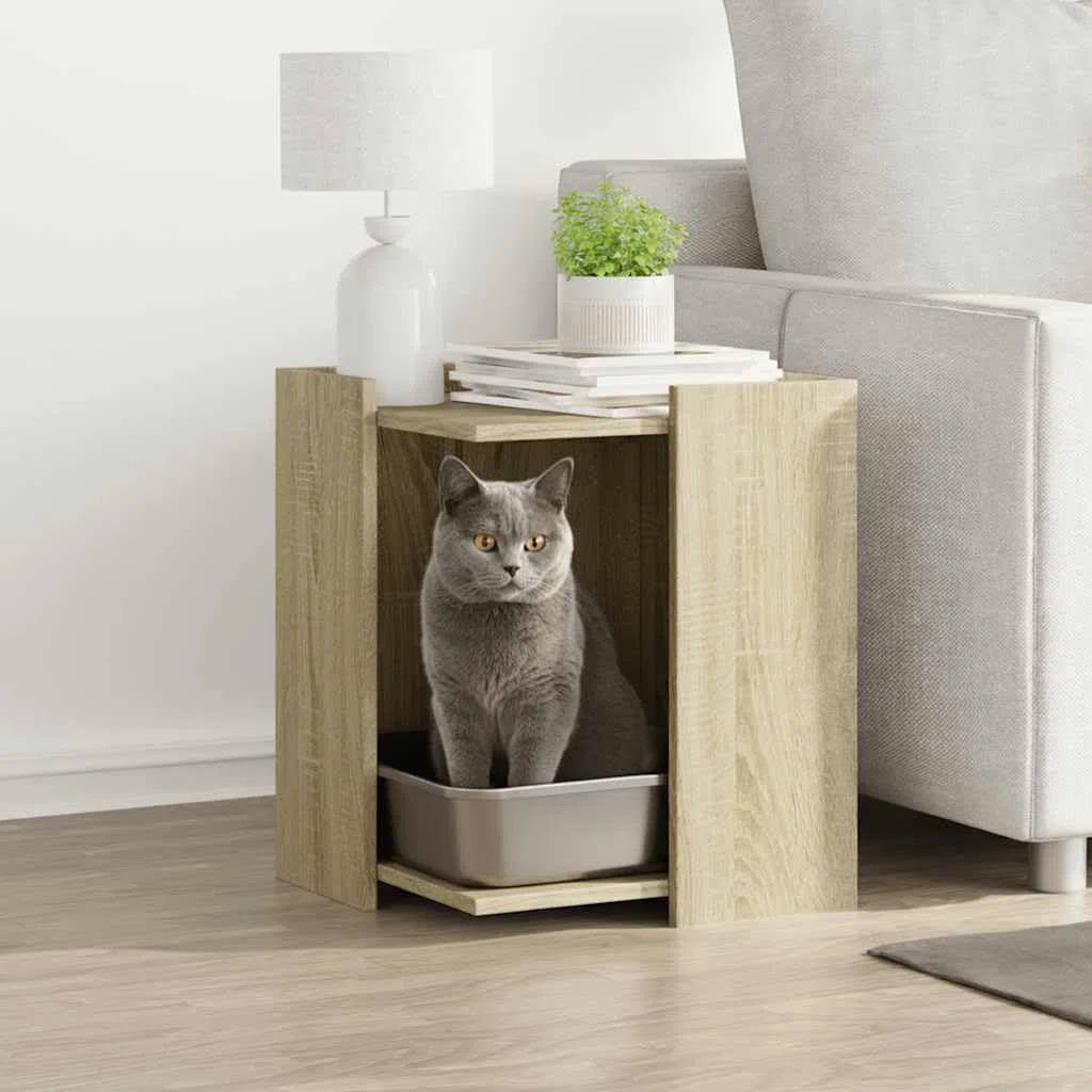 Genérico Mueble arenero para Gatos Madera Roble Sonoma 42x42x51 cm,Producto para Mascotas y Animales,Productos para Mascotas,Productos para Gatos,Mobiliario para Gatos,857744