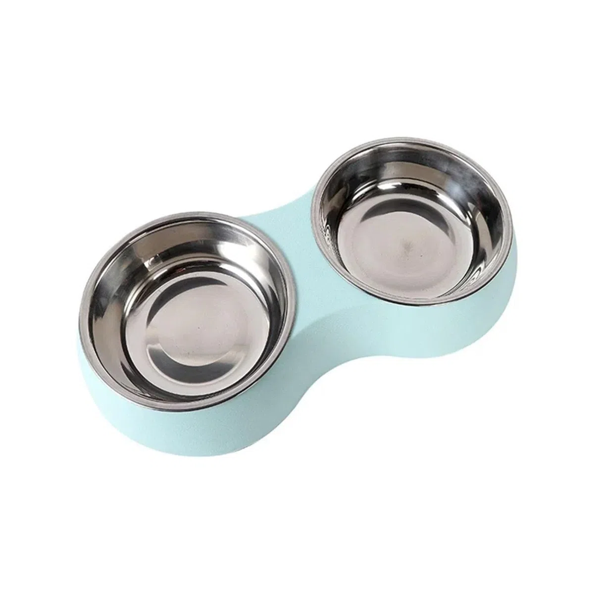 Generico Cuencos Dobles for Mascotas, alimentador, Plato for Beber de Acero Inoxidable, Accesorios for Perros(Green)