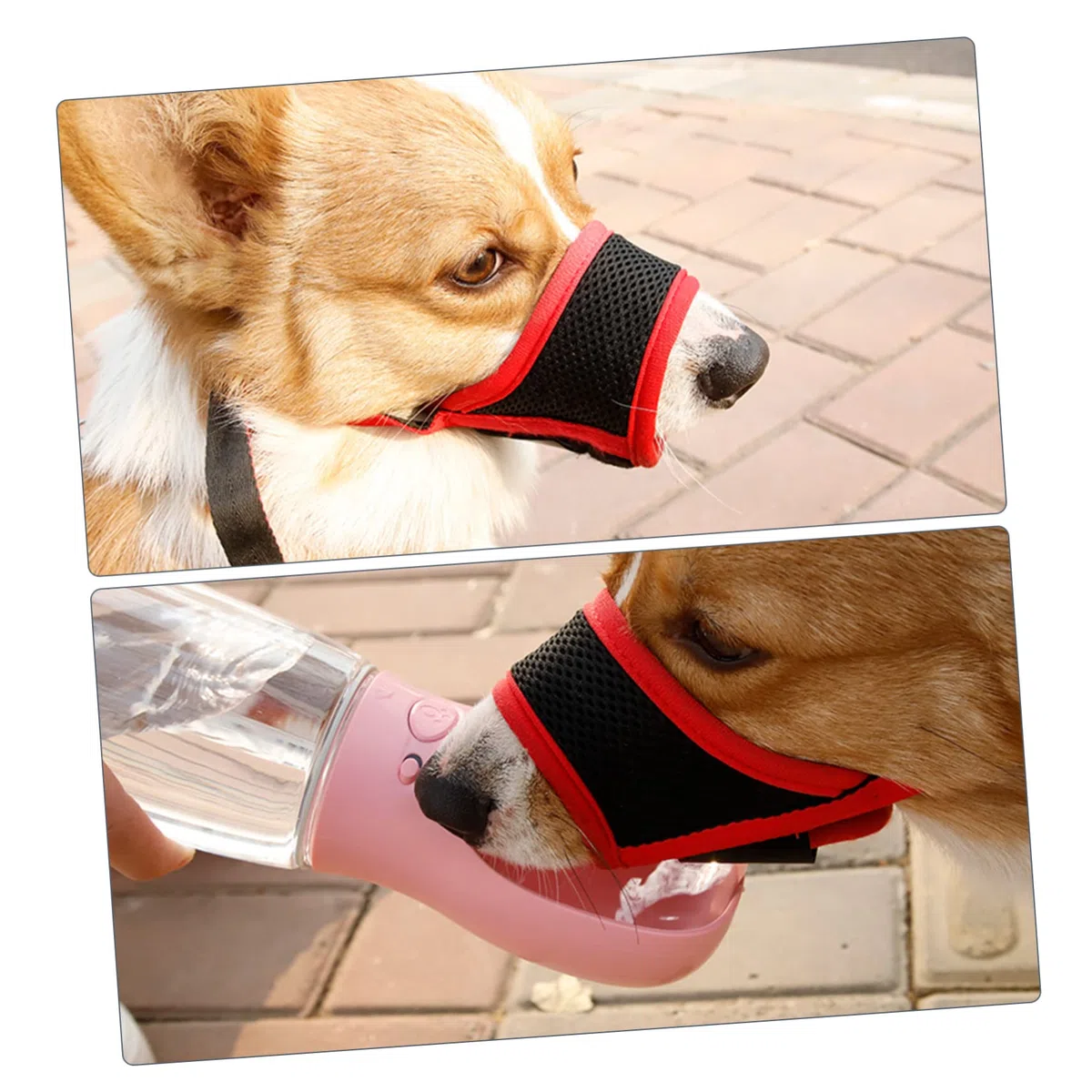 FRCOLOR 3 bozales Suaves para Perros pequeños, bozal para Perros de Seguridad, Divertido bozal antimordeduras para Perros, Cesta para Exteriores, Ajustable, Nailon, Rojo, antimordeduras