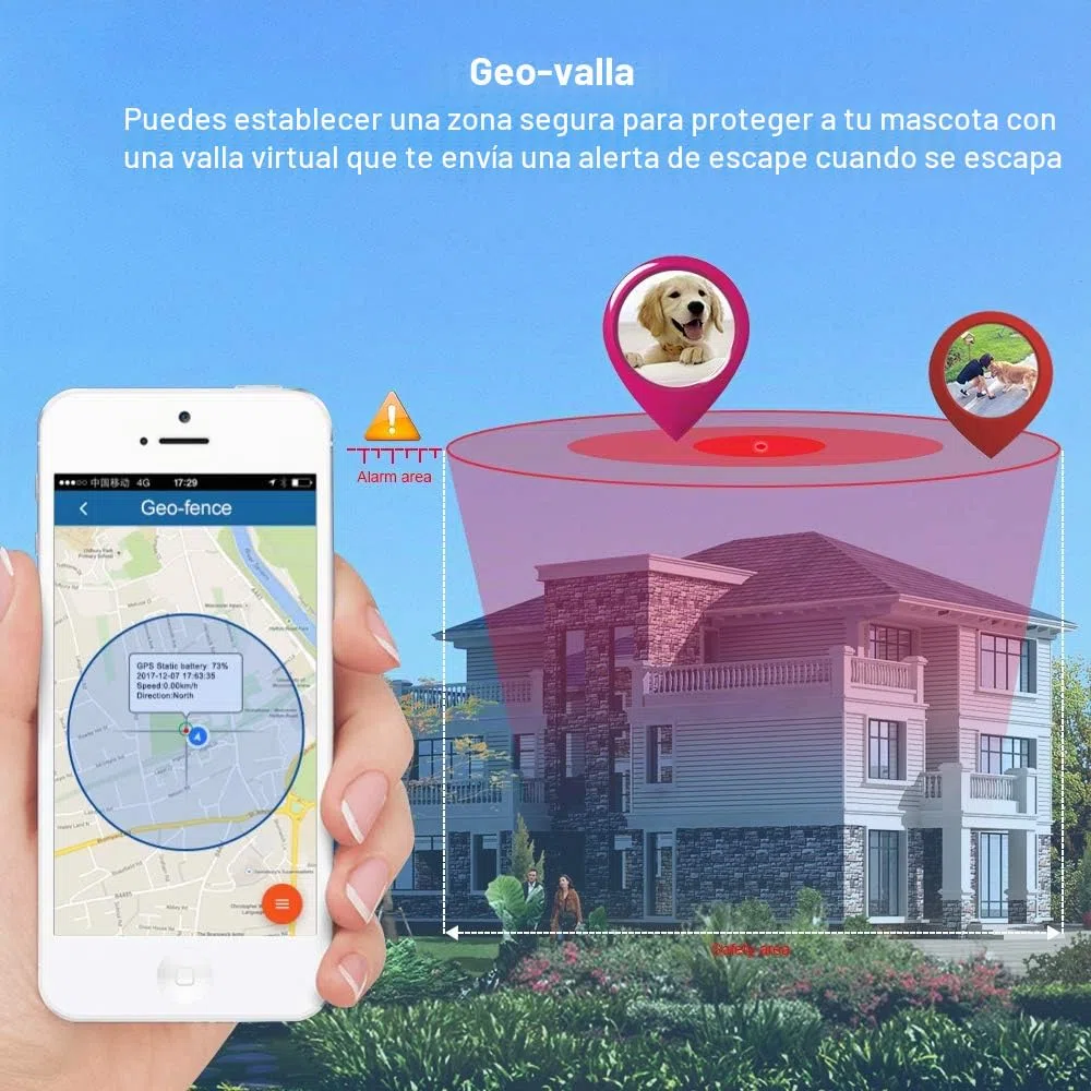 Localizador GPS para Ganado y Perros Grandes, Rastreador GPS Inteligente Sin Suscripción, Valla Electrónica, Resistente al Agua y Batería de Larga Duración