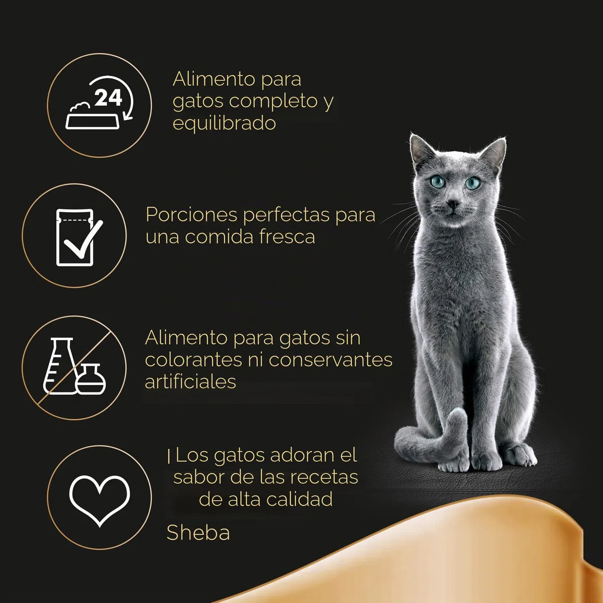 Sheba Saba Gato Forro Selection en Salsa/Forro húmedo sin Color Artificiales conservantes