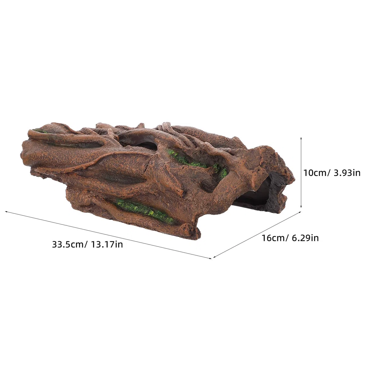 Escondite de Tronco Hueco para Tortugas - Plataforma de Resina para Que Las Tortugas se asolen en terrarios de barbudos, lagartos y Serpientes.