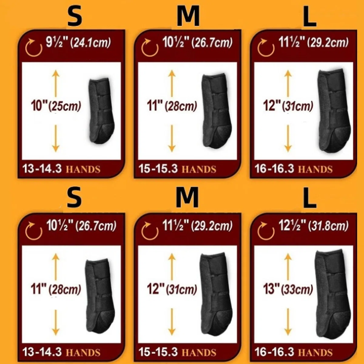 Juego de 4 Protectores para Patas de Caballo, Accesorios Ecuestres, Cubrepiernas Y Vendas para Montar Y Entrenar Al Aire Libre, Negro, s