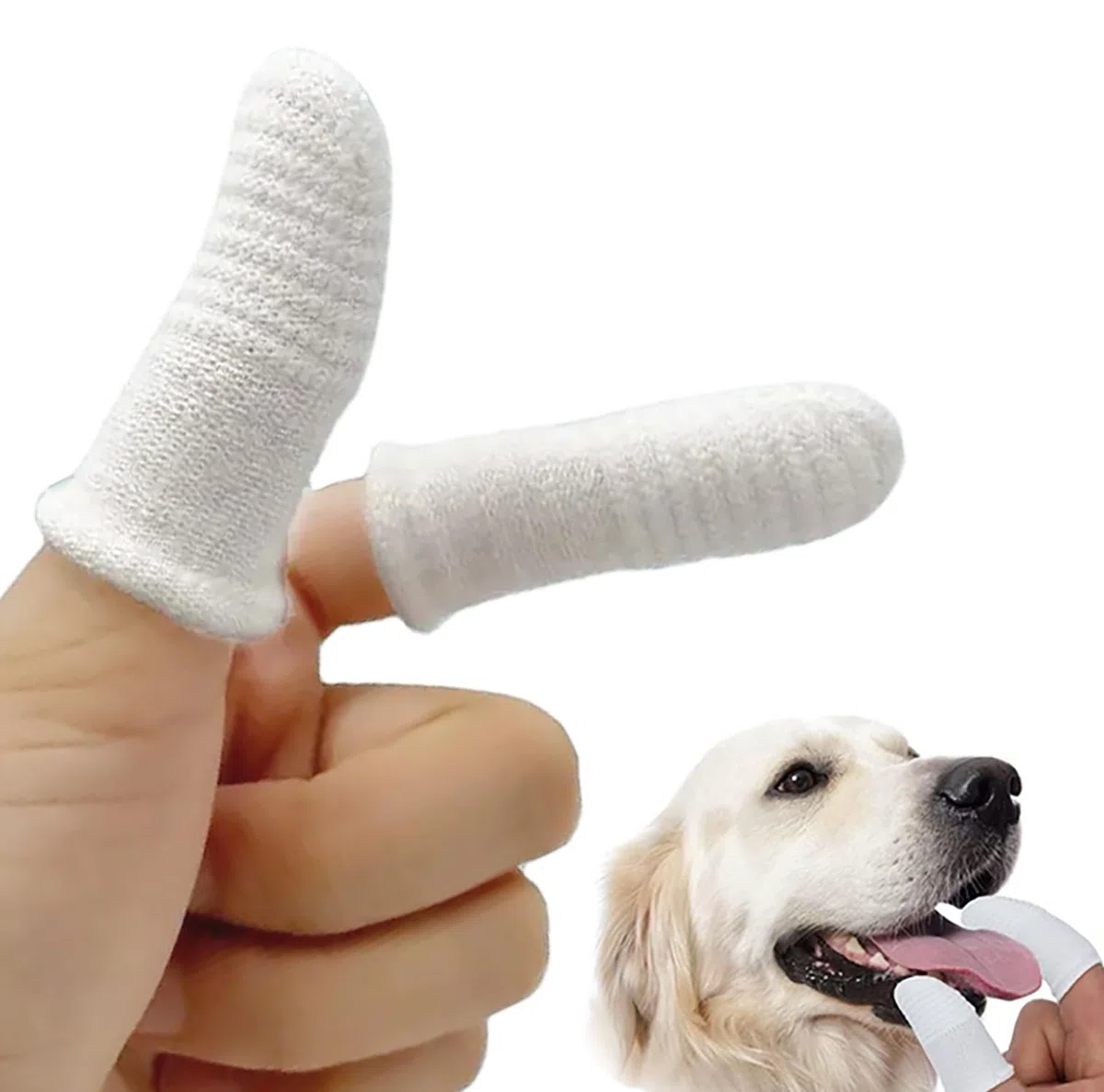 Pet Republique Kit de cepillo de dientes de tela suave para perros y gatos, lavable y reutilizable (6 unidades)
