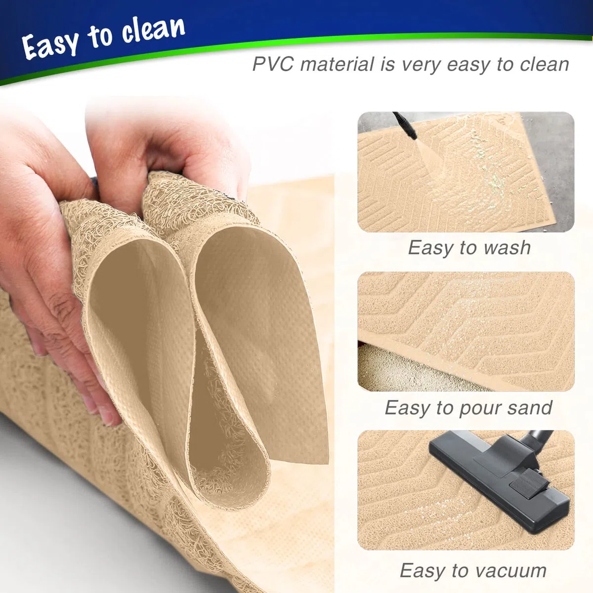 WePet - Alfombrilla de arena para gatos, tamaño grande, de PVC suave y duradero, sin ftalatos, resistente al agua, fácil de limpiar, lavable, control de dispersión, alfombra de caja de arena, 35 x 23
