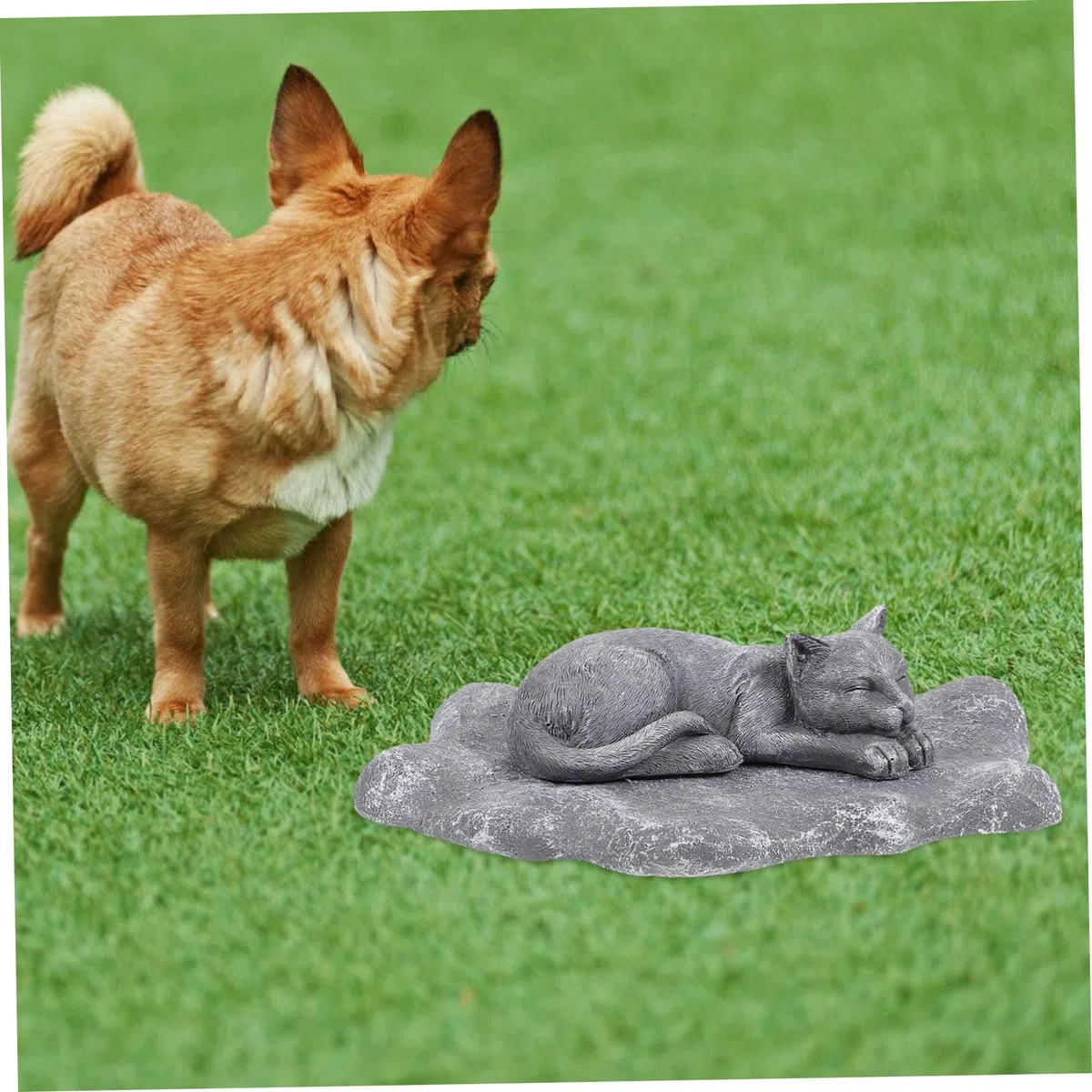 Lápida Conmemorativa de Resina para Mascotas, Perros y Gatos, Jardín
