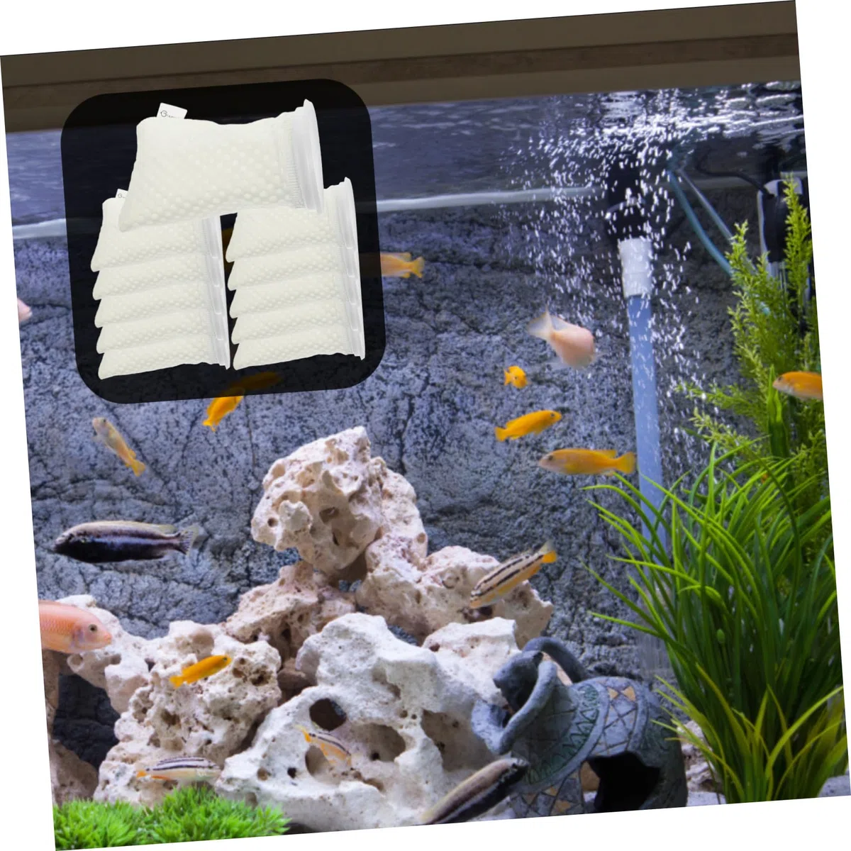 SUPVOX 11 Piezas Calcetines Filtro de Acuario Filtro de Agua Salada Diseño Forma de Panal Reemplazo de Pecera Accesorio de Acuario para Limpieza de Peceras