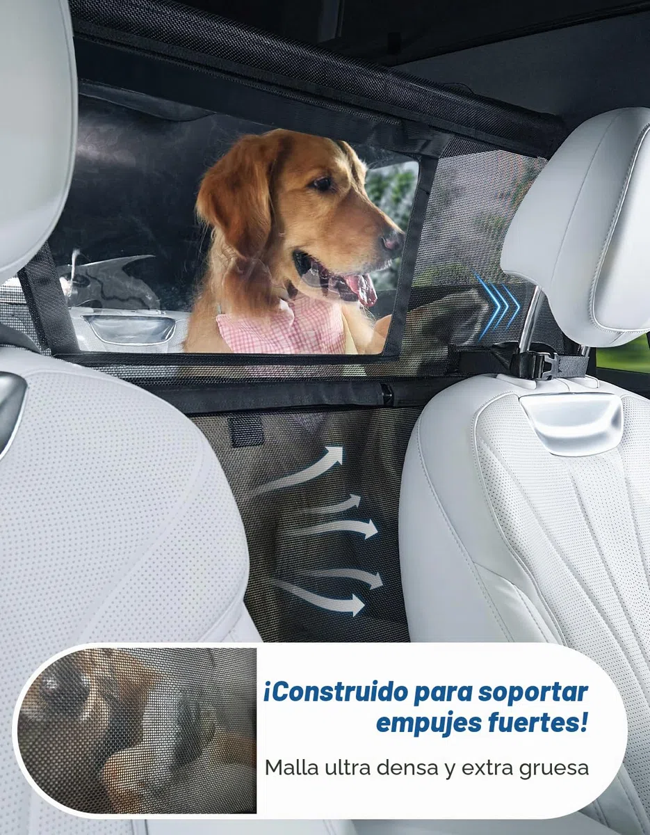 JOYTUTUS Rejilla para perros de coche, red de protección, barrera de separación con ventana de visualización, rejilla separadora universal para perros, 132 * 79 cm, para coches, SUV, camiones