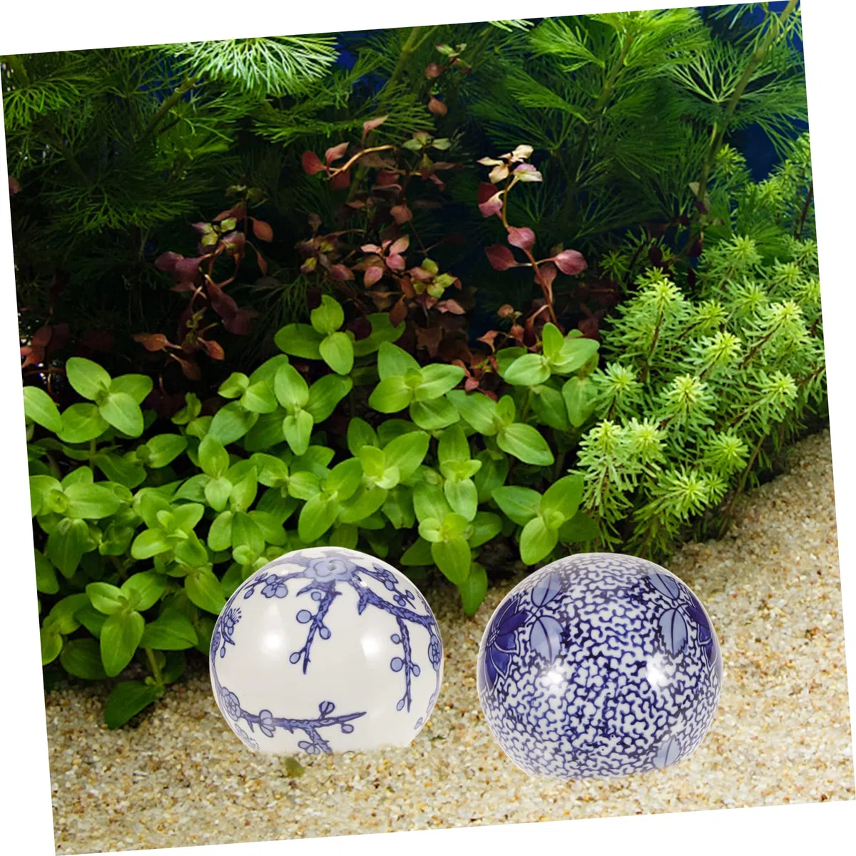 DOITOOL 2 Piezas Bola Flotante De Cerámica Esfera De Mosaico Bola De Jardín Orbes Flotantes De Cerámica Bola De De Mesa Esferas De Ceramica Adorno De Bola De Pecera Relleno Antiguo