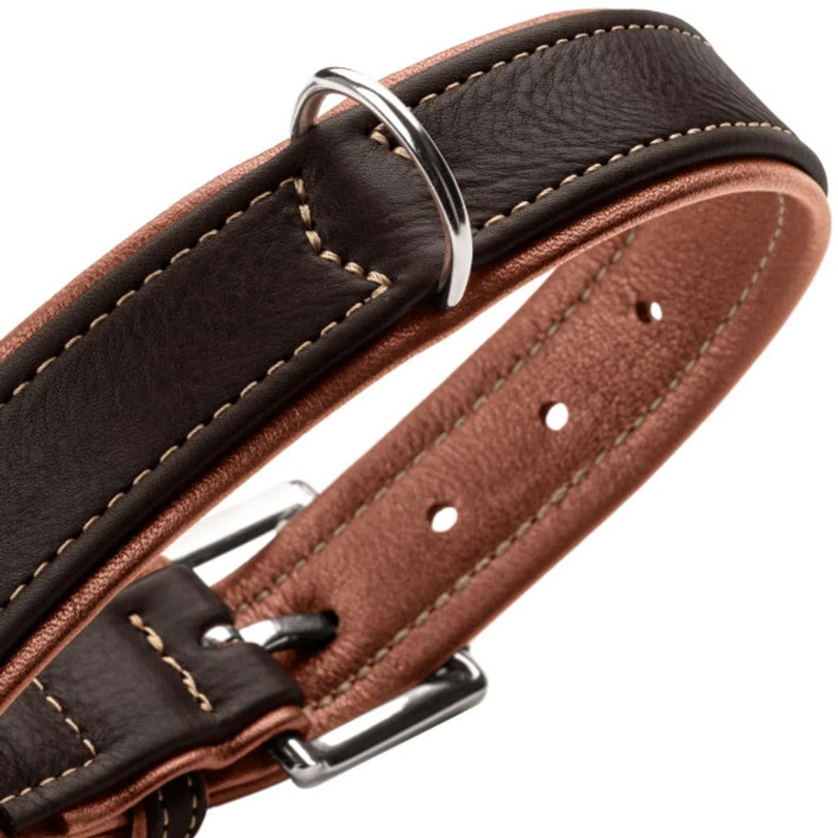 HUNTER Collar Canadiense Up Canadian UP, Color Negro/coñac, Piel Suave y Flexible, clásico, Respetuoso con el Pelo, sostenible, Fabricado en Alemania, Talla 60