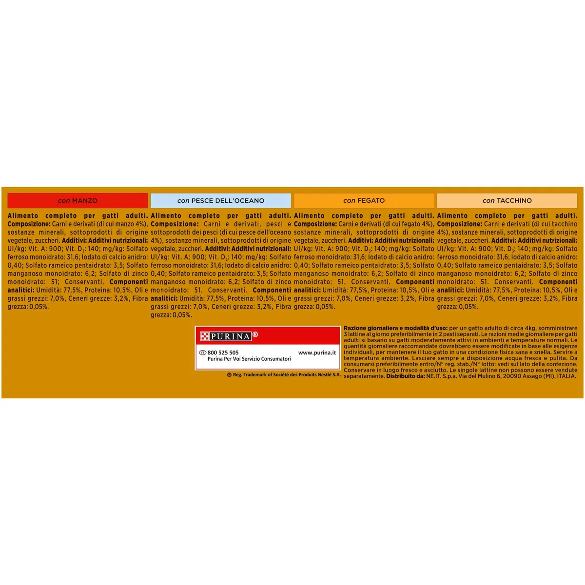 Gourmet Purina Gold - Comida Húmeda para Gato Pack de 12 x 8 x 85g (96 conservas)