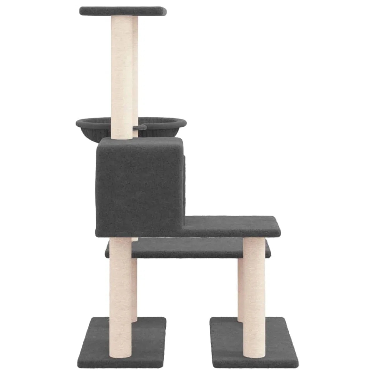 ShGaxin Rascador para Gatos con Postes de sisal, Rascador Gato, Arbol Rascador para Gatos, Gatos Accesorios, Torre Gatos, Arranhador para Gatos, Casa para Gatos, Gris Oscuro 94,5 cm