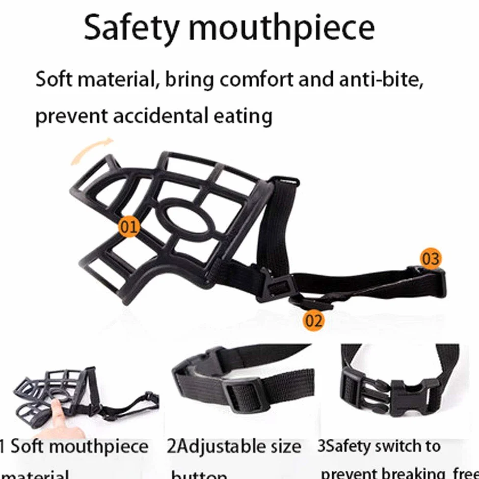 Bozales para Perros, Bozal for Perro Suave y Transpirable con tamaño de Hebilla Ajustable: Protector bucal definitivo for controlar mordeduras, Comidas ladridos