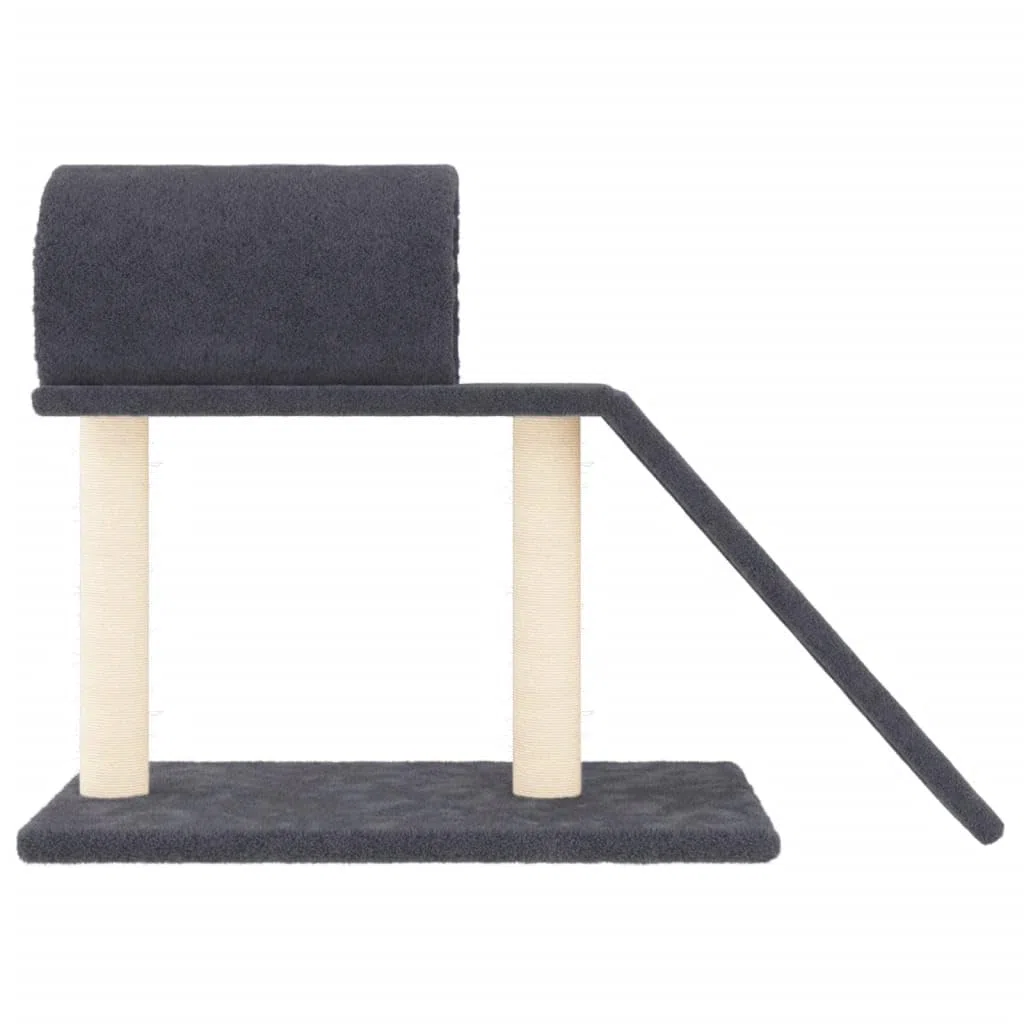ShGaxin Rascador para Gatos con túnel y Escalera Gris Oscuro 55,5 cm, Rascador Gato, Arbol Rascador para Gatos, Gatos Accesorios, Torre Gatos, Arranhador para Gatos, Casa para Gatos