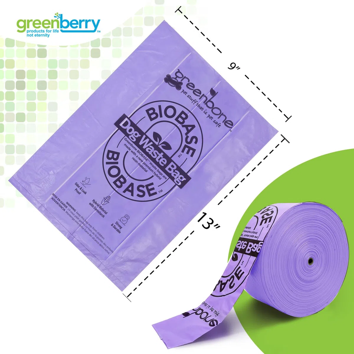 Greenbone BioBase Dispensador de bolsas de basura con aroma a lavanda de 300 unidades