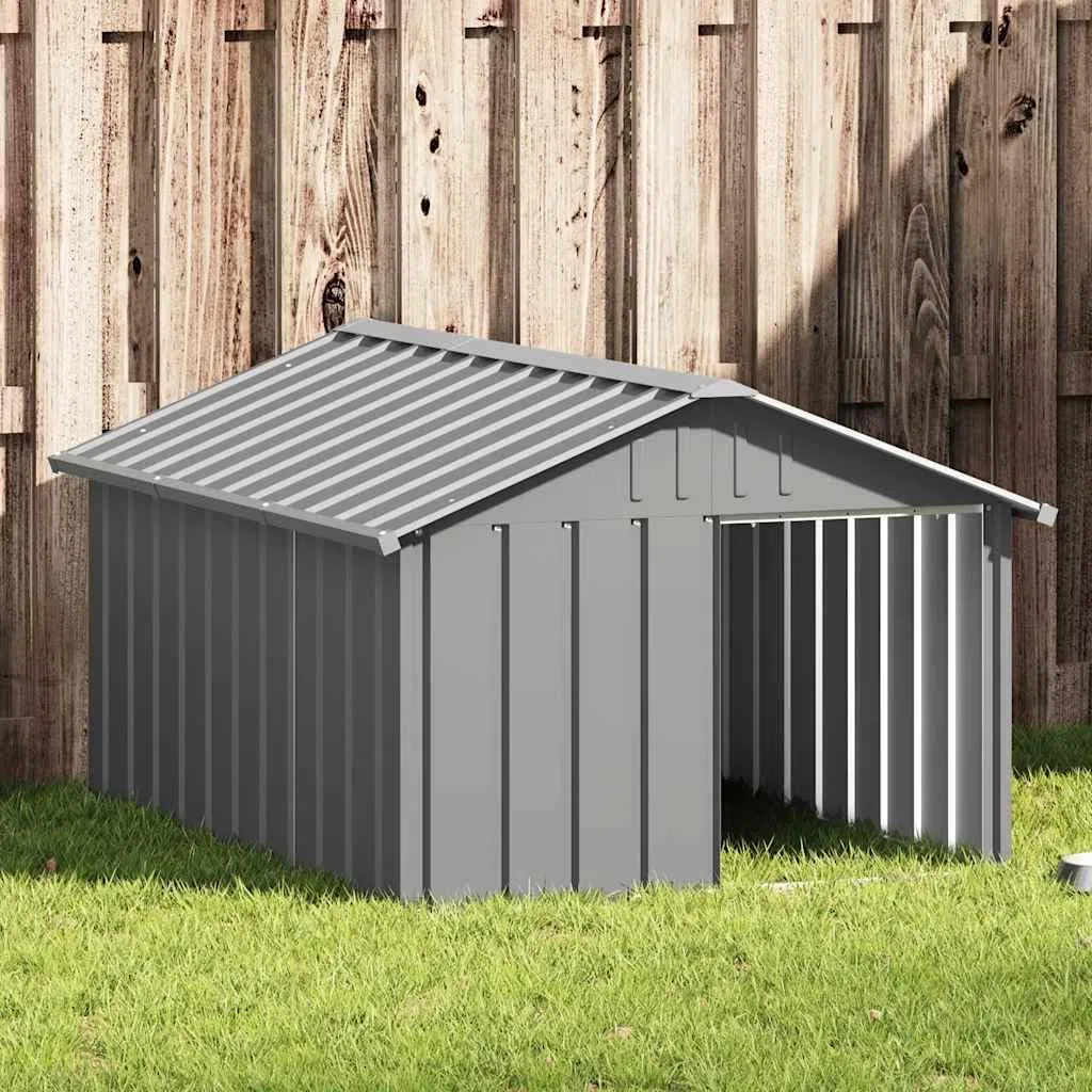 Genérico Casa para Perros Acero galvanizado Gris 116,5x153x81,5 cm,Producto para Mascotas y Animales,Productos para Mascotas,Productos para Perros,Casetas para perros-171543