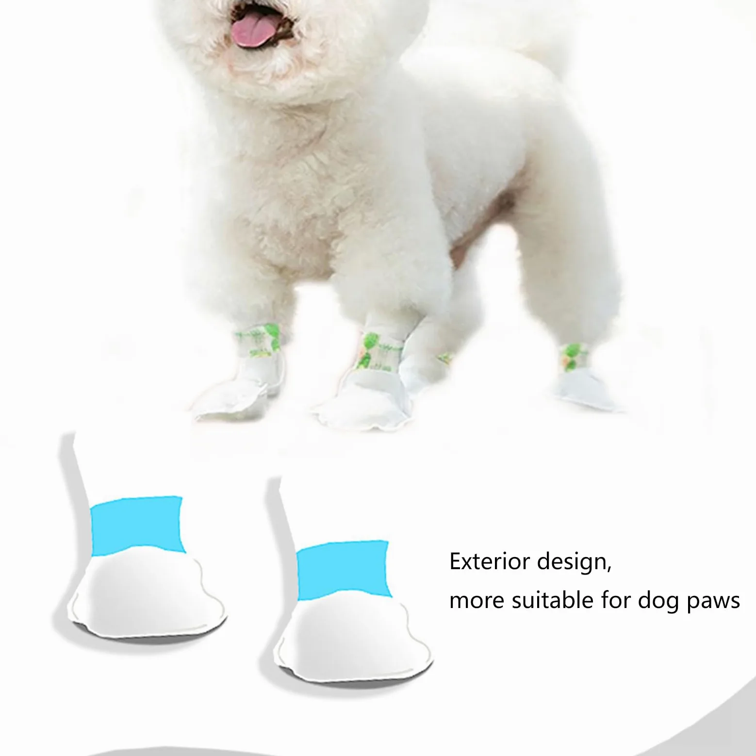 Paquete de 2 botines ajustables para perros, suela antideslizante para mascotas grandes a pequeñas, zapatos impermeables para perros al aire libre
