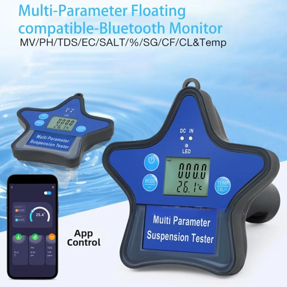 Medidor de DO flotante portátil con probador de calidad del agua, acuarios, cervecerías, tratamiento de aguas residuales