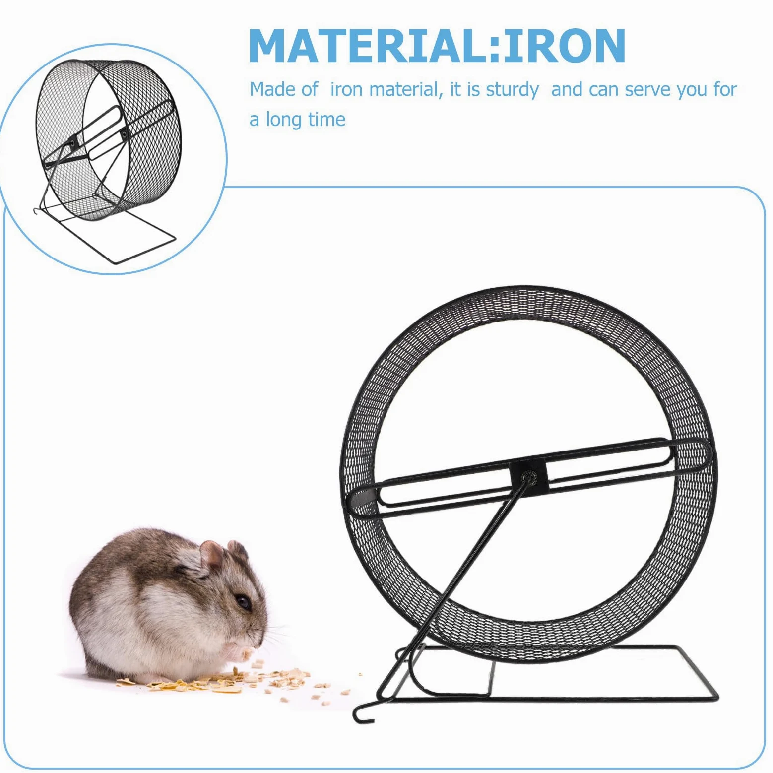 ULTECHNOVO Rueda de Hámster Ejercicio de Hierro Silenciosa y Material Resistente para Pequeños Roedores y Ardillas para Mascotas en Movimiento