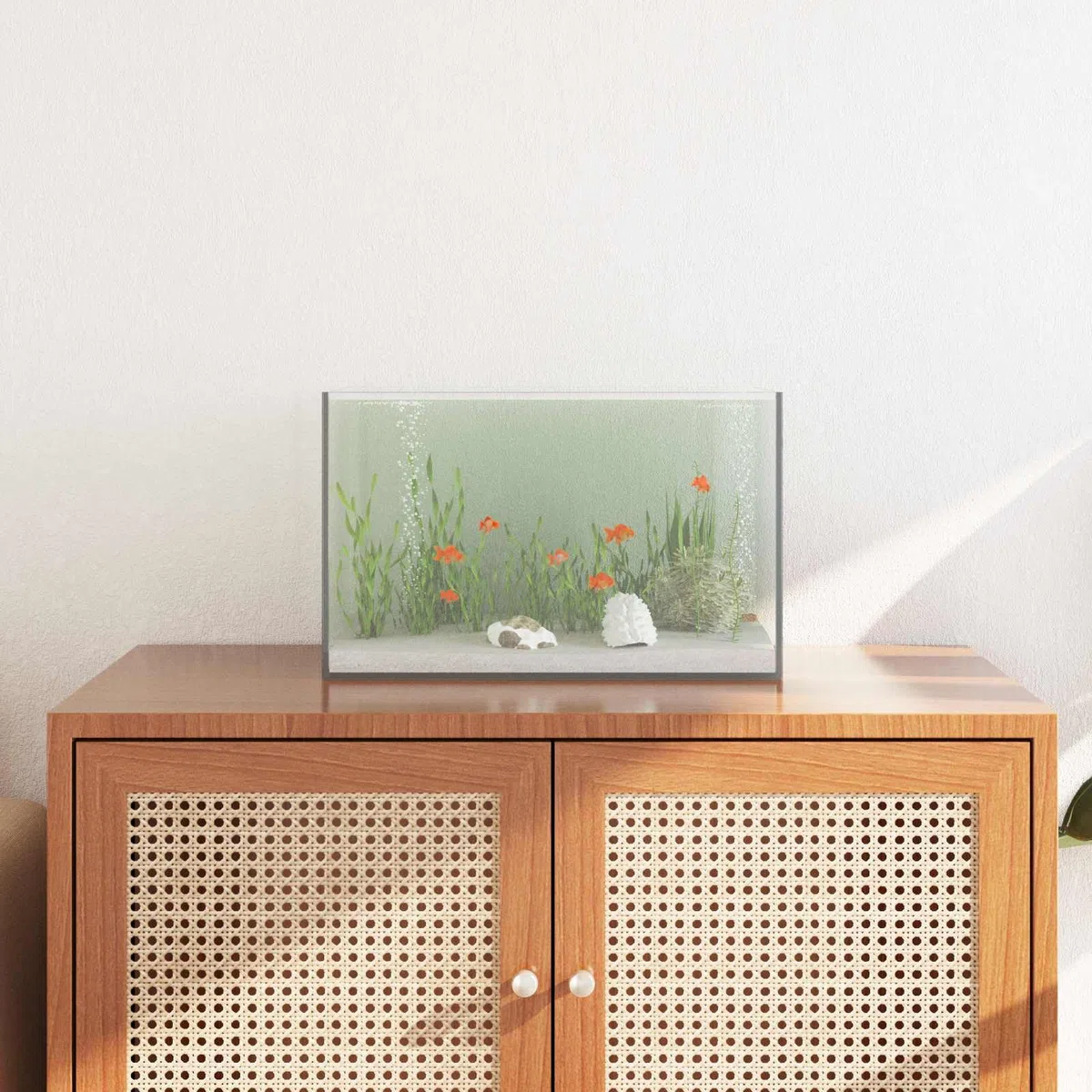 vidaXL Acuario con Almacenamiento Transparente 40 x 25 x 25 cm Cristal, Acuario exhibidor, Tanque de Vidrio Moderno, pecera panorámica, para Interiores y Exteriores